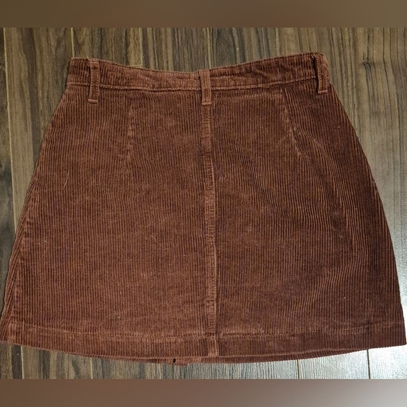 Only Brown A-Line Ribbed Mini Skirt Casual - Picture 2 of 12